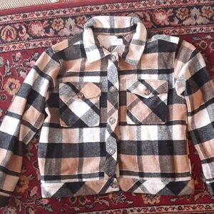 Plaid Button-Up Jacket Time& Tru SZ M (8-10)